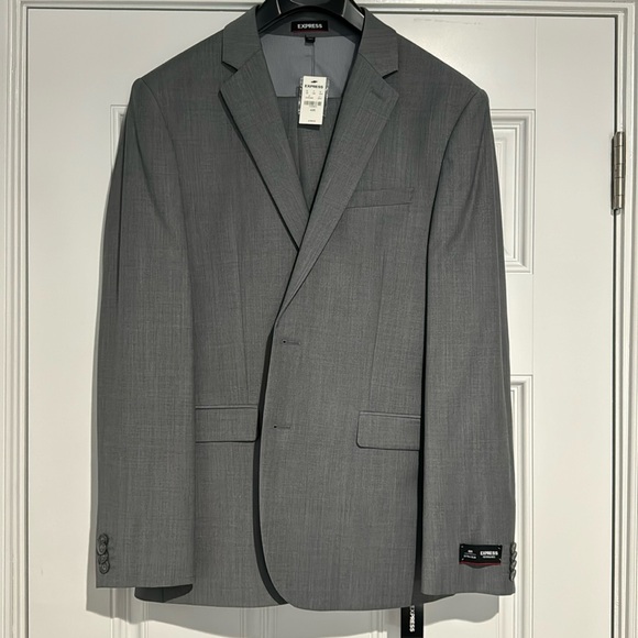 Grey Suit Jacket Express Slim Fit - Picture 1 of 4
